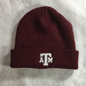 Texas A&M Maroon Beanie Hat - Team Embroidered Knit Cuff